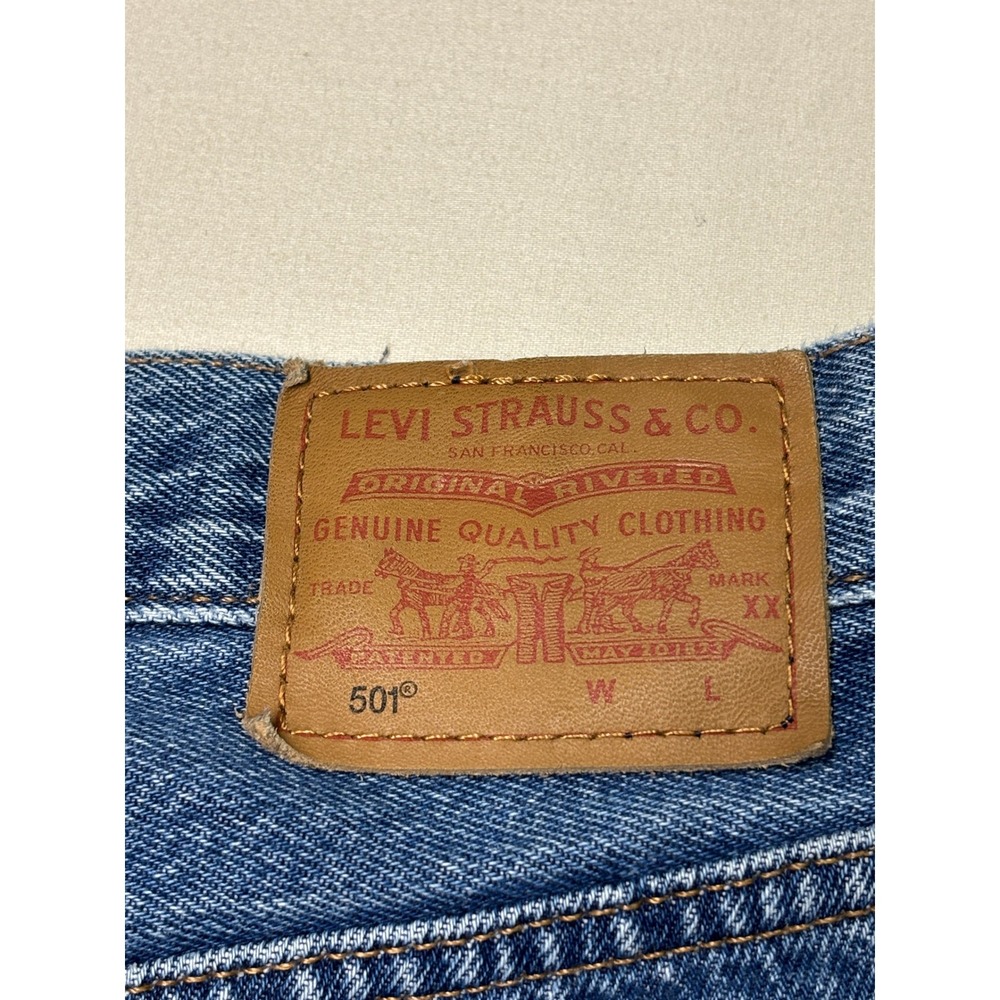Levis Premium 501 Original Fit Jeans Womens W28 L30 Medium Wash Blue - Picture 8 of 14